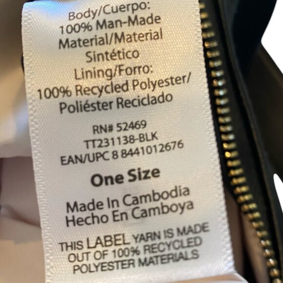 Time and Tru Farah Hobo Shoulder Strap Handbag Black With Metal Accents #37R - Picture 9 of 9